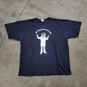Vtg Y2k DJ SPINNAFACE Blade Rim Wheel Head Graphic Electronic Music T Shirt XL
